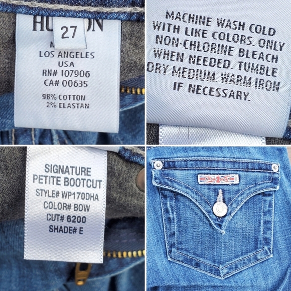 Hudson Signature Petite Bootcut Low Rise Medium Wash Jeans 27 - Picture 7 of 9